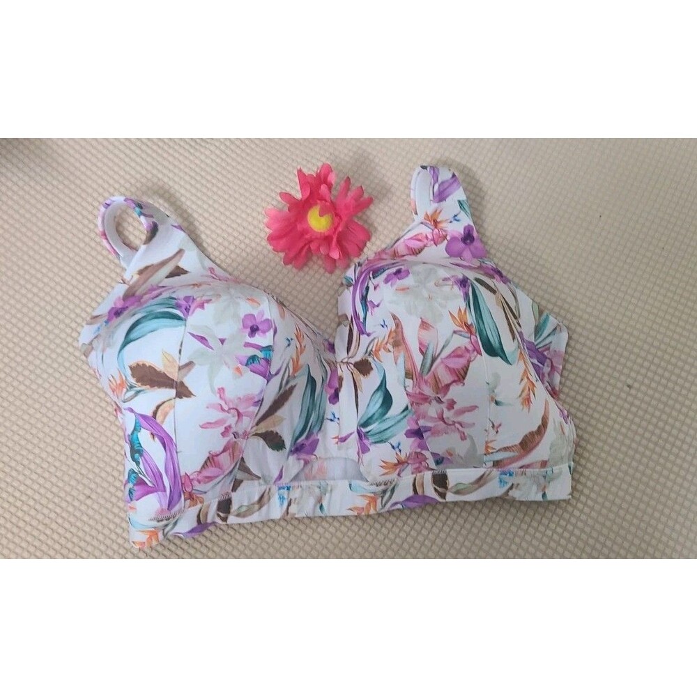 Cacique 42 J Bra Unlined Full Coverage No Wire Floral Nwot
